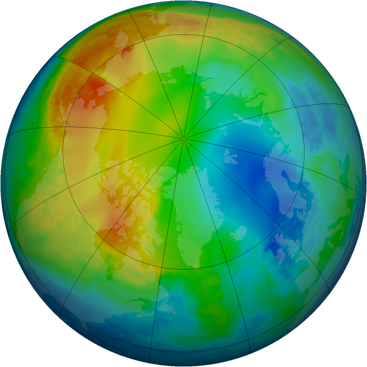 Arctic ozone map for 11 December 2001